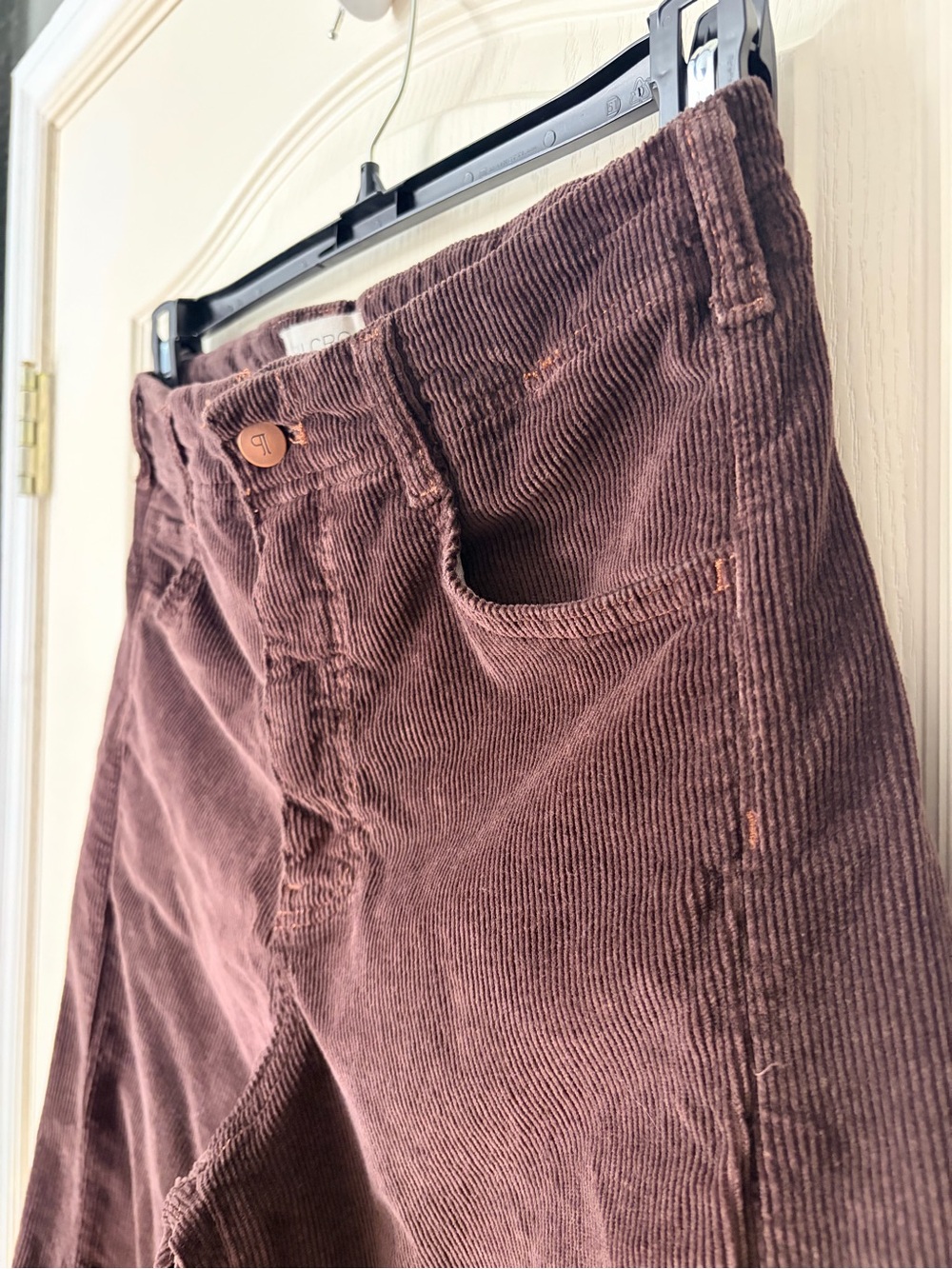 Pilcro Anthropologie Adi Corduroy Mid Rise Brown Flare Jeans, Size 28 - Picture 5 of 14